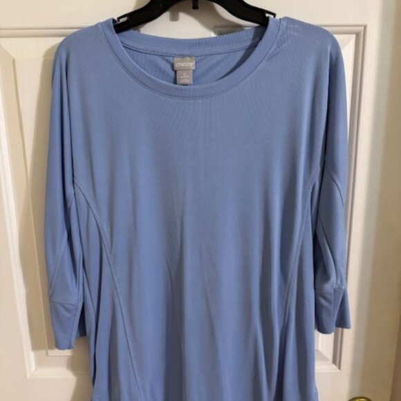 Chico's Tops - Chico's Light Blue Tunic Blouse S | Resort Wear Travel Coastal Grandma Casual